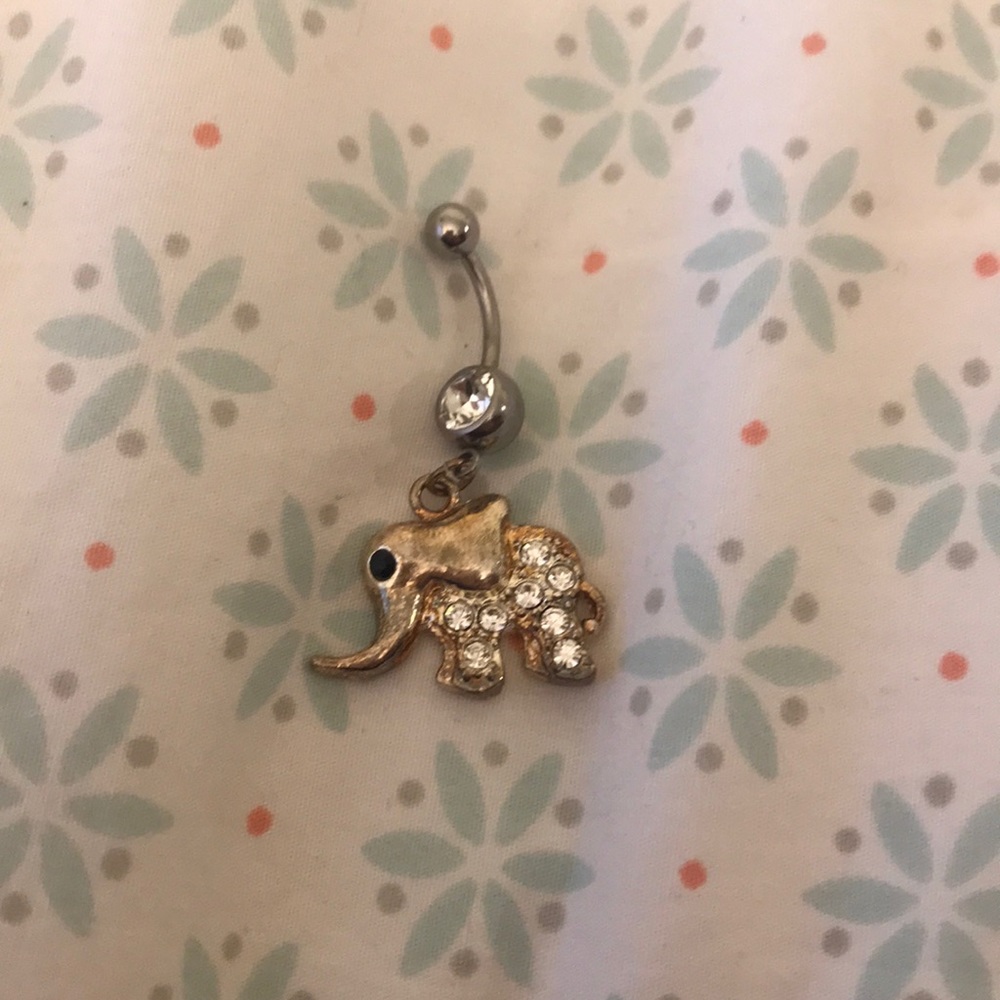 Elephant belly button ring